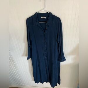 Natural life Drew Cotton Gauze Shirt Dress Size